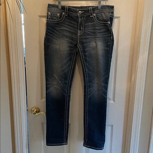 Miss Me Blue Jeans Angel Wings with Silver Embroidery& Rhinestones. - Picture 15 of 16